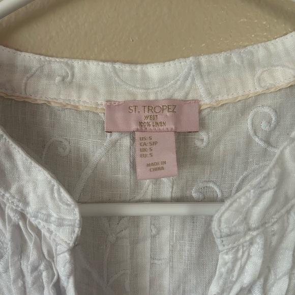 St. Tropez 100% Linen Top - Picture 2 of 3